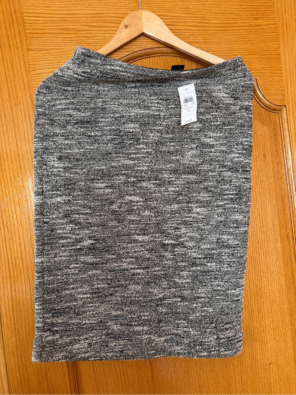 Ann Taylor Factory Gray Marled Knit Midi Pencil Skirt